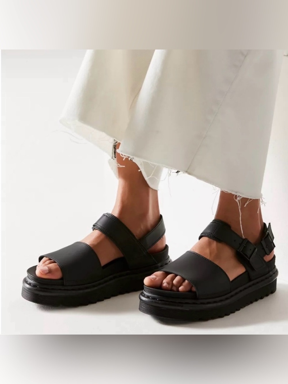 Dr. Martens Voss Black Hydro Leather Sandals